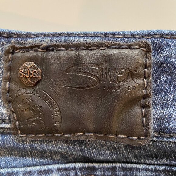 Silver Jeans Co. Womens Suki Capri Mid Rise Straight leg Crop blue Jeans size 29 - Picture 4 of 11